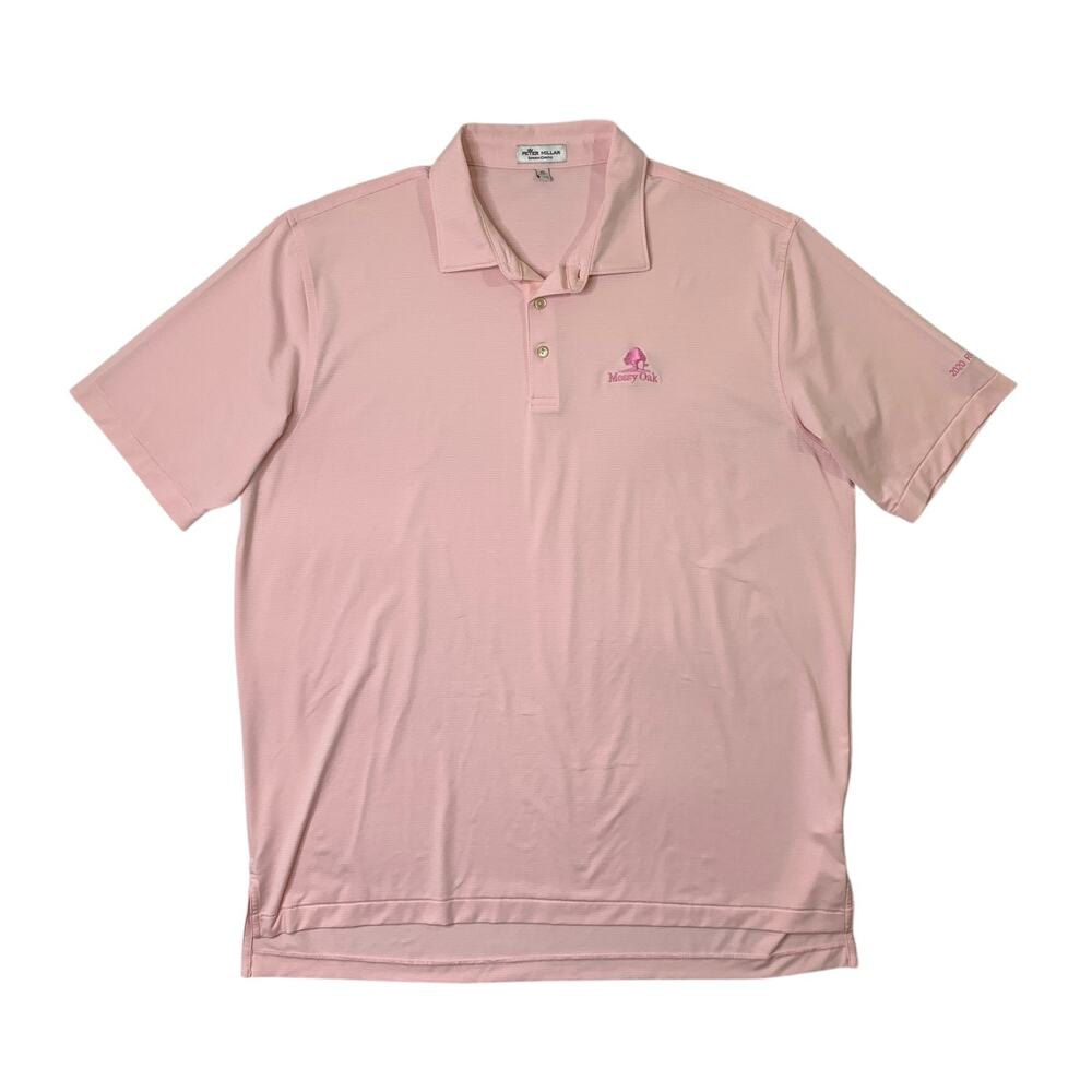 Peter Millar Shirt Mens XL Pink Crown Sport Halford Pinstripe Performance *LOGO
